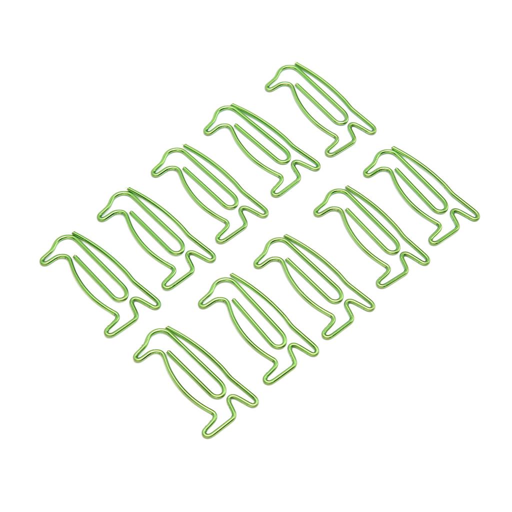 100Pcs Paper Clips Cute Unique Penguin Shape Electroplating Process Lightweight Portable Metal Paper