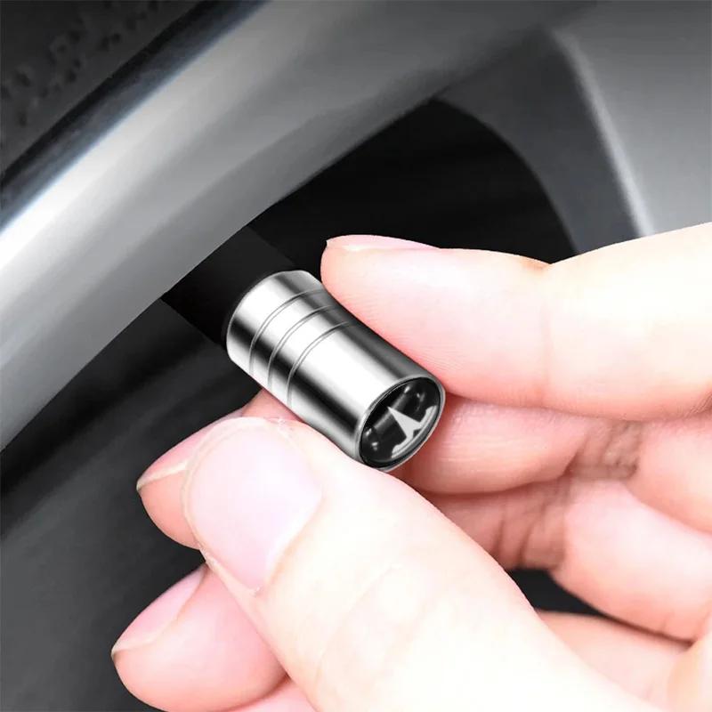 4Pcs Car Wheel Tire Valve Caps Air Stem For Tesla Model S Model X Y 3 Roadster SpaceX Tyre Plug Auto Tools Accessory