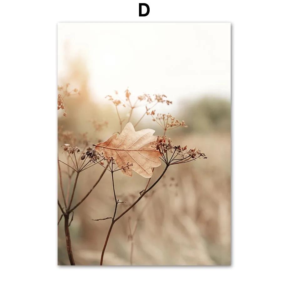 Винтажный осенний пейзаж, осенние растения, постеры, холст, картина, теплые тона, печать, природа, настенные художественные картины, декор интерьера гостиной