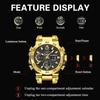 LIGE Men's Sports Watch 5ATM Waterproof Luminous Digital Dual Display Quartz Watch Fashion Chronograph