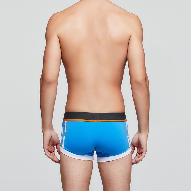 Мужские модные боксеры-слипы с цветными блоками, сексуальные с низкой посадкой, мужские боксеры, удобное дышащее нижнее белье с принтом