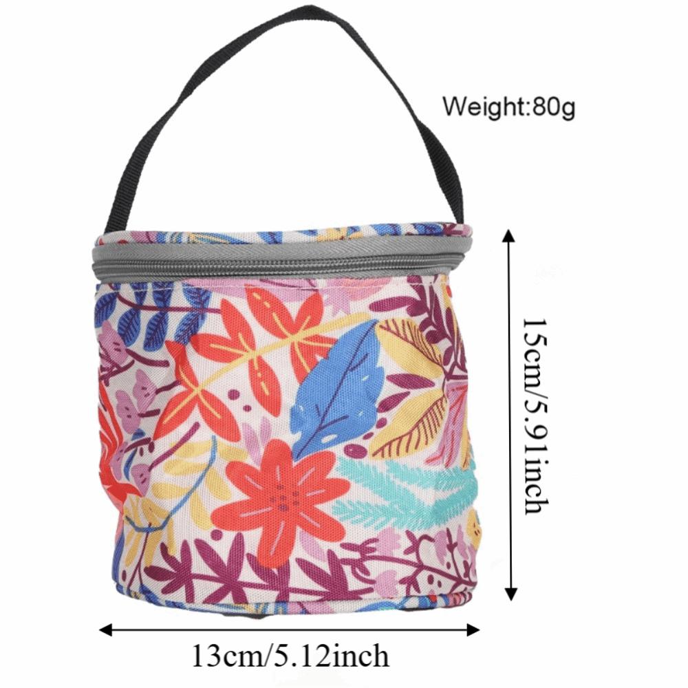 Empty Round Knitting Storage Tote Bag Crochet Knitting Bag Case For Carrying Crochet Accessories
