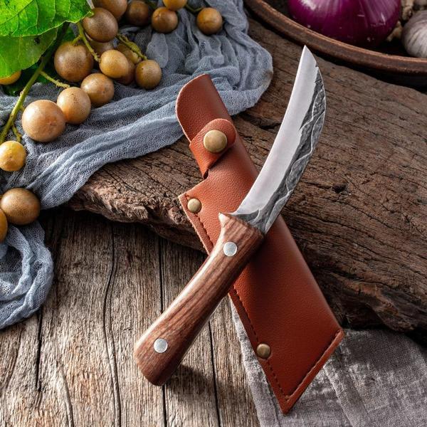 Stainless Steel Meat Cleaver Forged Boning Knife Butcher Knife Chef Knife with Sheath