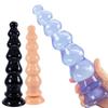 PVC Bead Anal Expansion Bead Anal Plug Suction Cup Transparent Crystal G-spot Back Court Anal Strip Adult Sex Toys