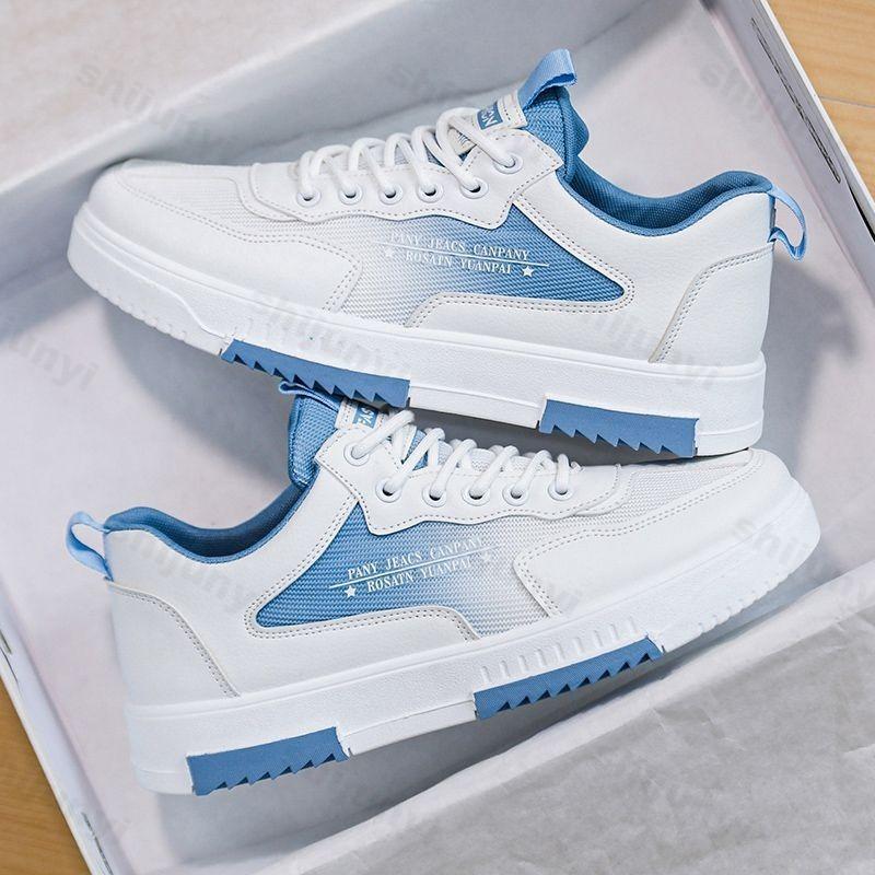 Модная универсальная белая обувь для мужчин Новинка 2025 Лето Повседневная дышащая сетчатая обувь для скейтборда Модные спортивные кроссовки на каждый день с увеличением роста