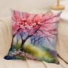 Cherry tree in spring Cushion Cover Soft Plush Fabric DoubleSided Printed Cushion Covers for All Seasons Home Decor