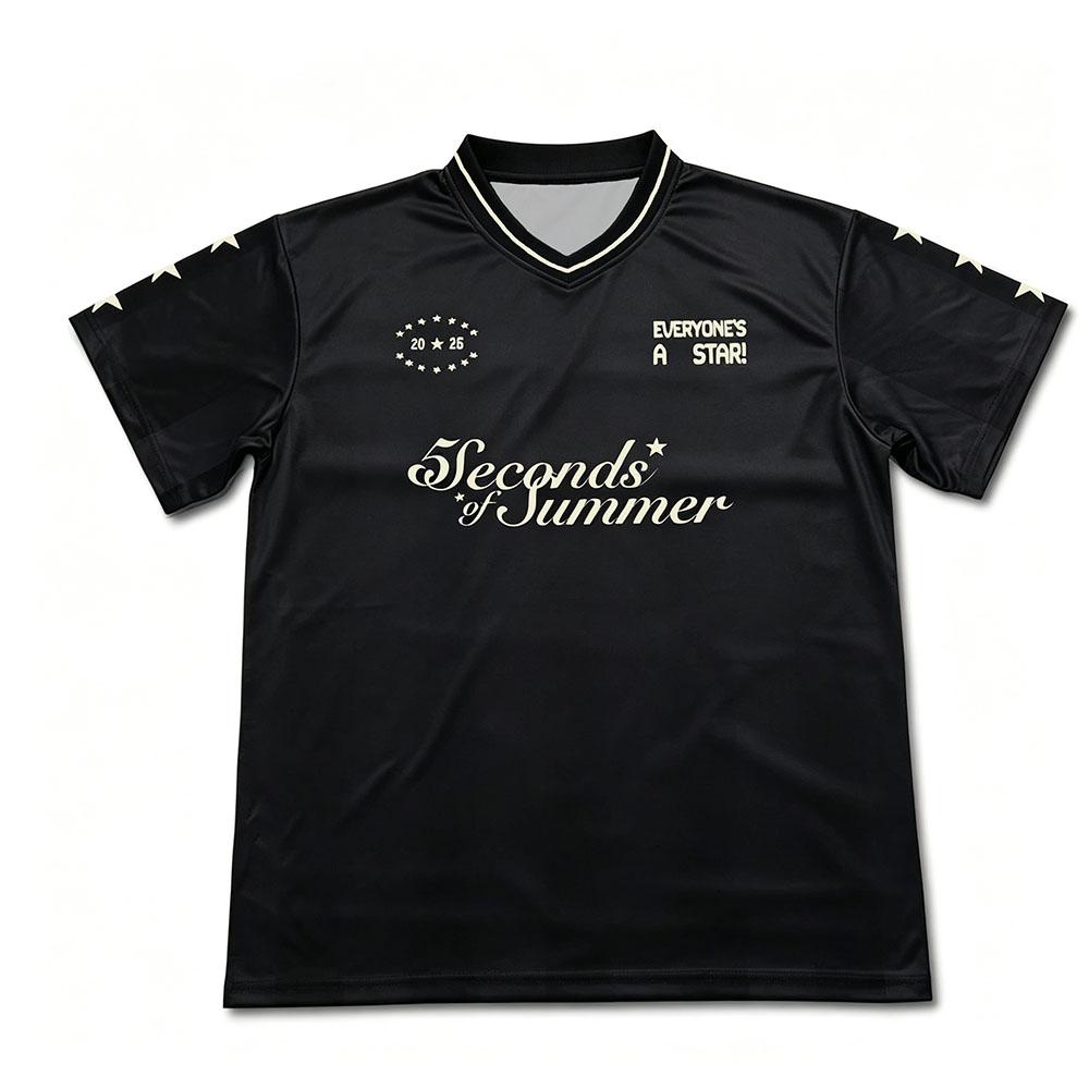 5SOS 5 Seconds of Summer Soccer Jersey Short Sleeve Summer V-neck Men Football Tees Casual Fashion Design Print Merch Clothing