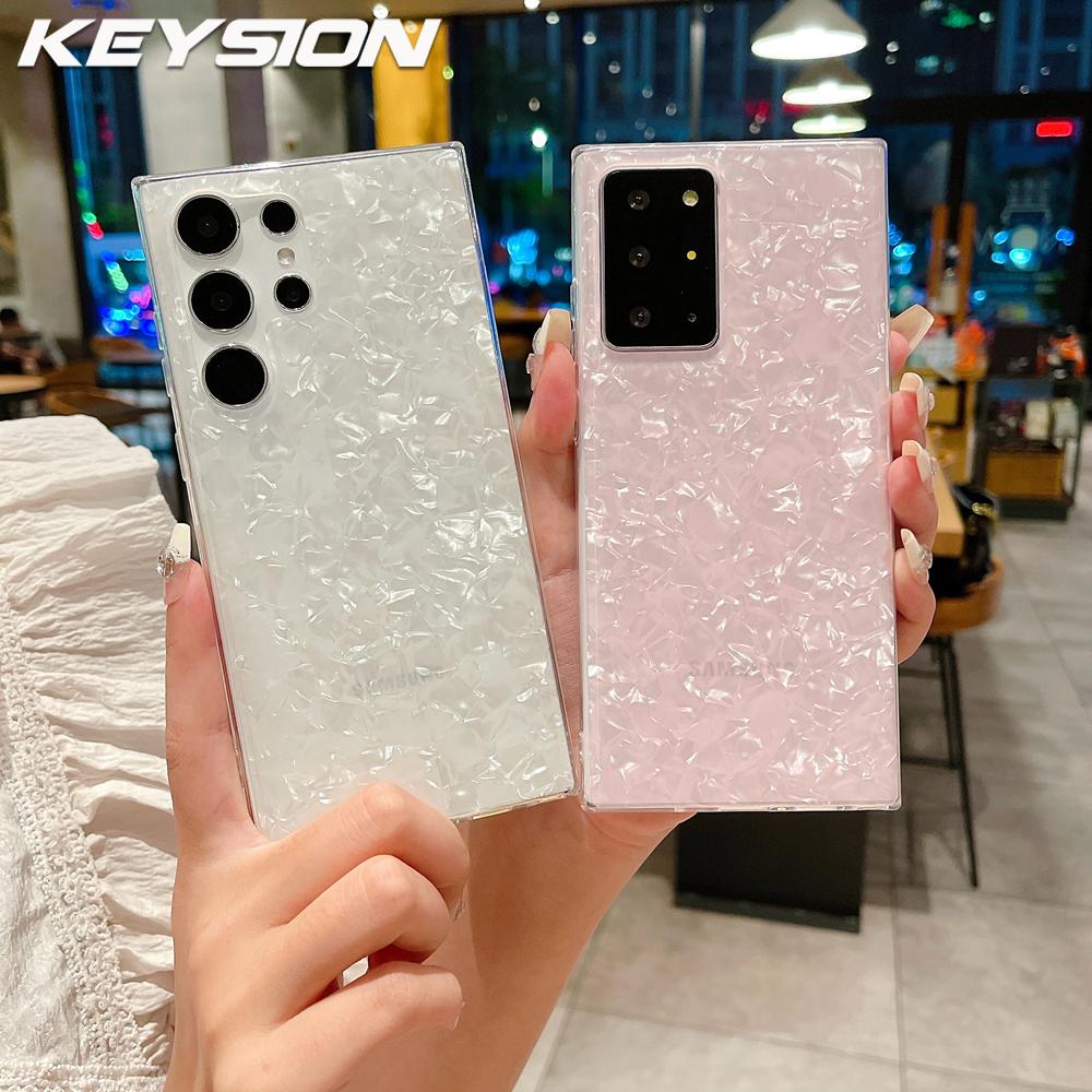KEYSION Чехол с рисунком ракушки для Samsung S22 Ultra 5G S21 FE S20+ Plus, женский противоударный чехол для телефона Galaxy Note 10 Plus