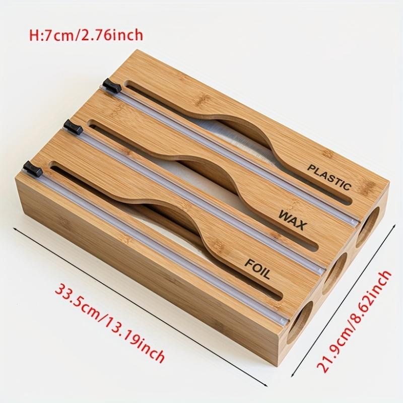 Диспенсер для бамбуковой обертки, хранение алюминиевой фольги с резаком, держатель для резака для пищевой пленки, органайзер для кухонных принадлежностей, полка для хранения