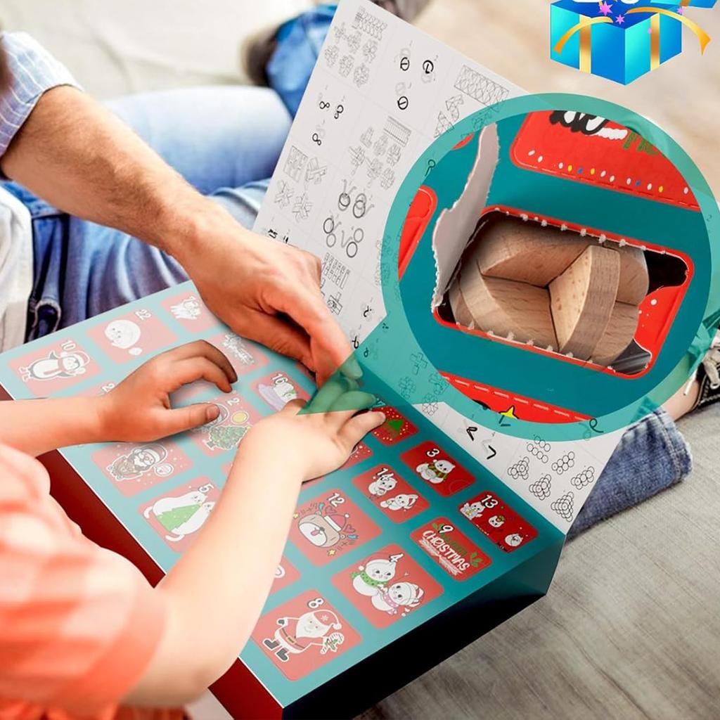 24-Day Brain Teaser Advent Calendar 24 Challenging Puzzles 3D Logic Games for Teens Adults Christmas Countdown Calendar