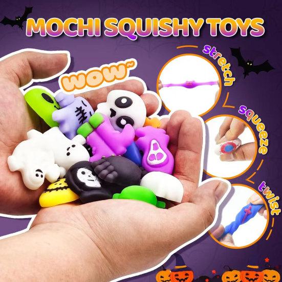 jijijing Halloween Advent Calendar, 24 Days Countdown Calendar with Pcs Slow Rising Squeeze Toys, Scary Collectible Dolls Gifts for Kids, Party Favors