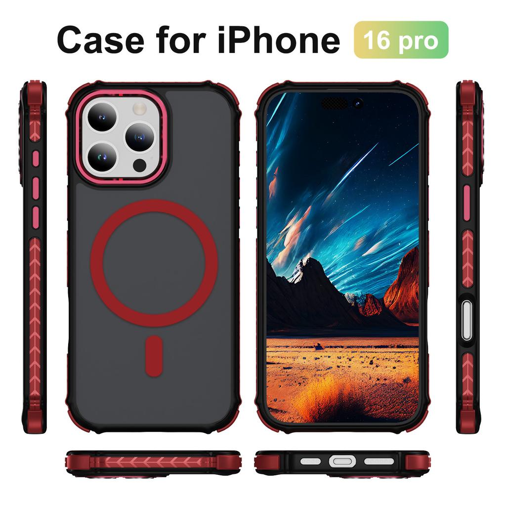 Ударопоглощающая магнитная адсорбция Magsafe для чехла для телефона Apple 15 с защитой от падений, приятный на ощупь, противоскользящий чехол для телефона IPhone 16 Pro