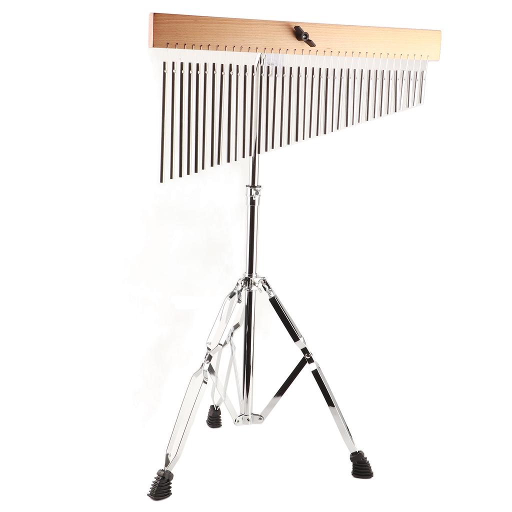 Алюминиевый сплав, колокольчик ветра с деревянным основанием, серебристый цвет и штатив, 36 тонов