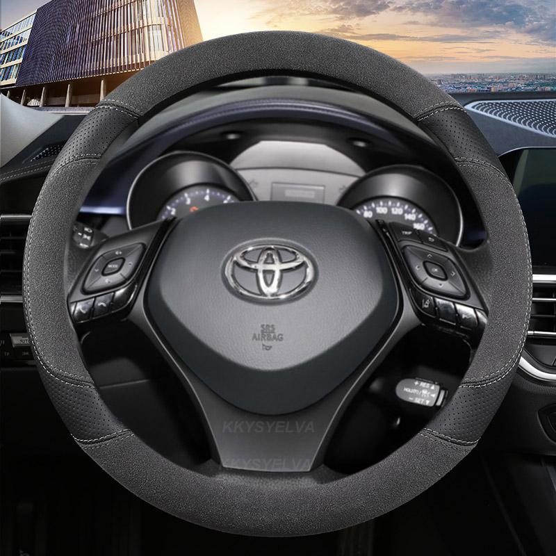 Чехол на руль спортивного автомобиля из замши и коровьей кожи Для Toyota C-HR CHR 2017 Izoa 2018 Автоаксессуары