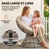 Round Garden Chair Papasan Swivel Chair 97 X 90H Cm Large Cushion Provided Polyester Wicker