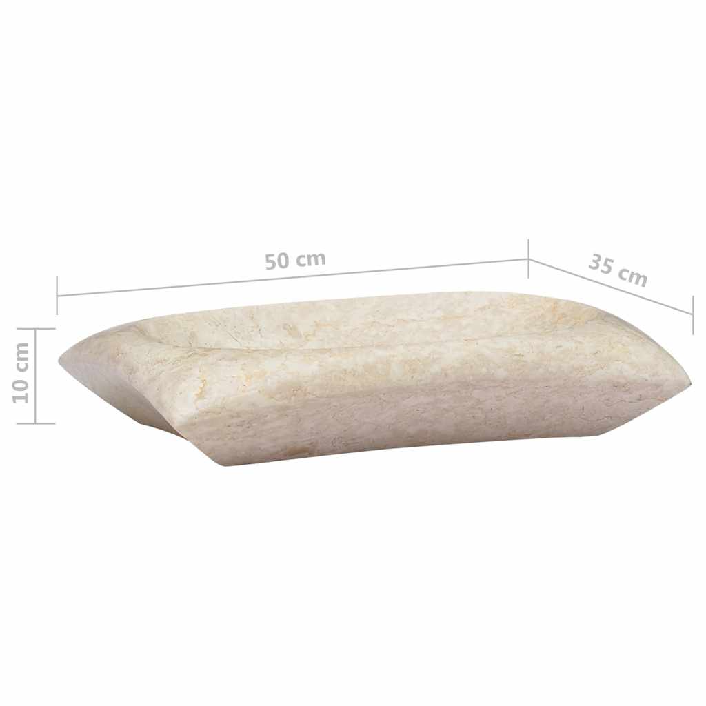 Cream Washbasin 50 x 35 x 10 cm Marble