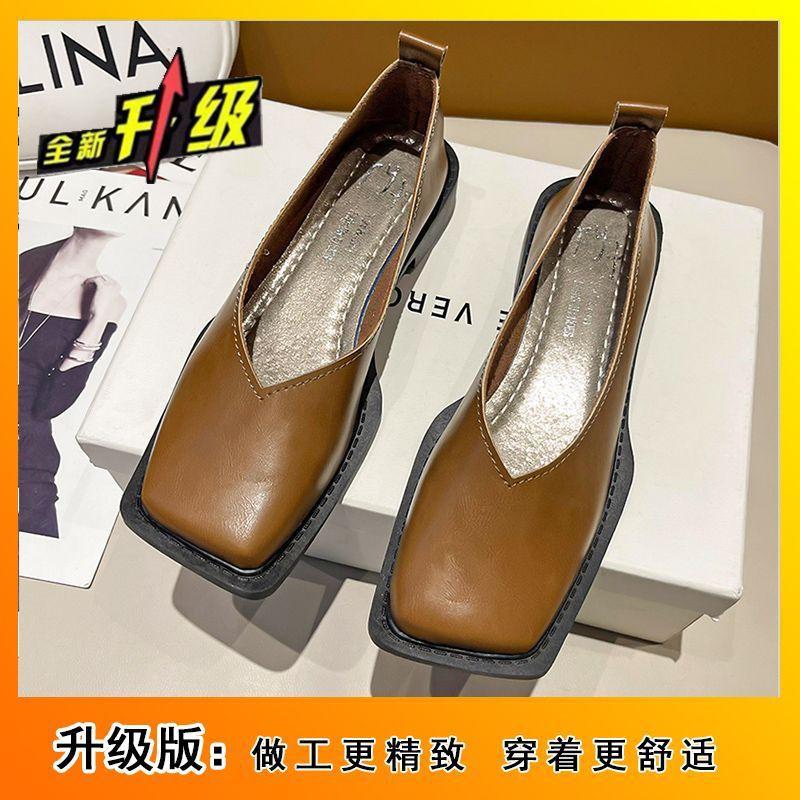 Одинарные туфли квадратный носок мягкая кожа ретро туфли бабушки модные универсальные женские туфли осень новые французские Мэри Джейн