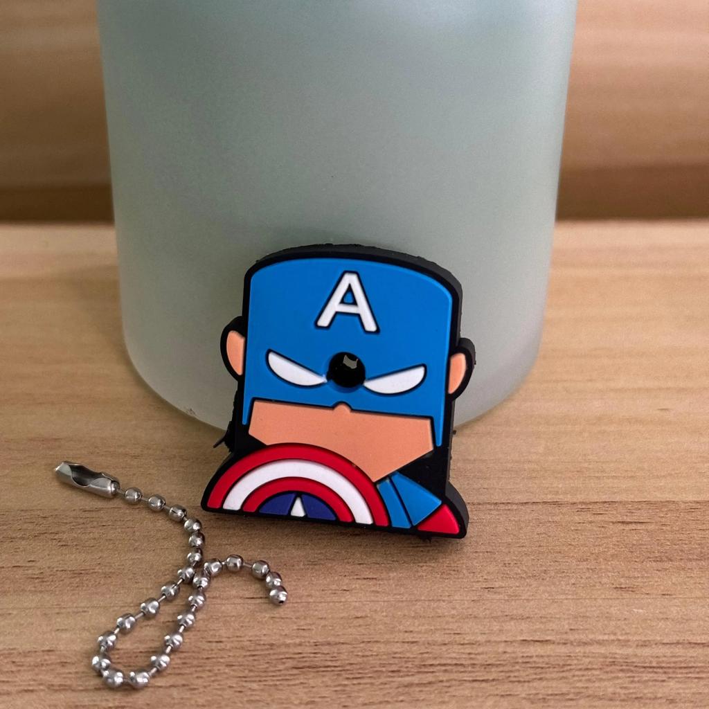1&2 Pcs Cartoon Keychain Stitch Minnie Key Chains Spider Cartoon Man Cat Key Cover Caps Car Keychain Key Ring Holder Women