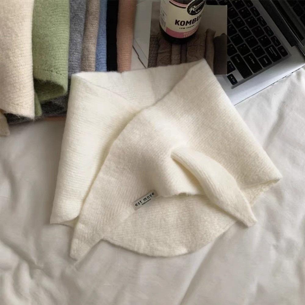 New Windproof Neck Warmer Coldproof Triangular Neckerchief Warm Knitted Scarves Bib Autumn and Winter