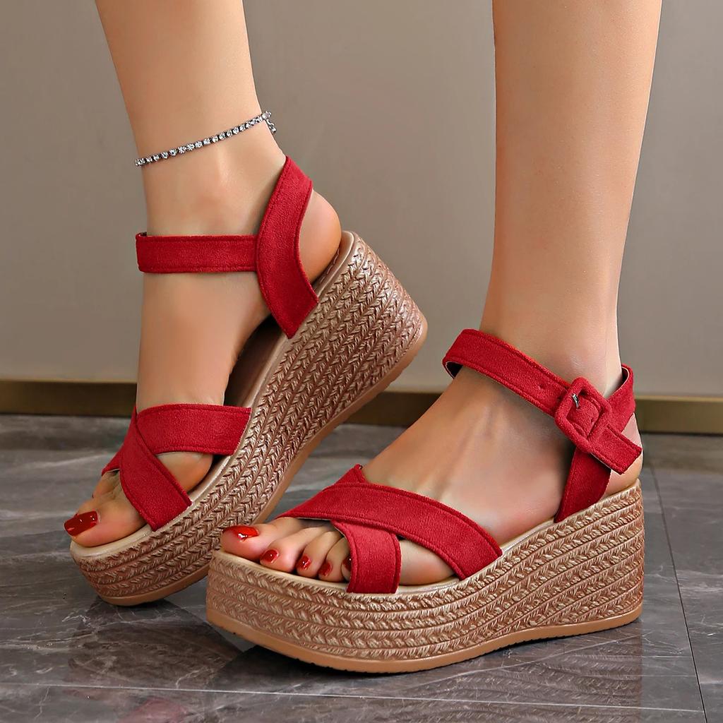 Модные женские туфли, черные босоножки на платформе с каблуком, женские бежевые туфли с пряжкой и ремешком, роскошные эспадрильи