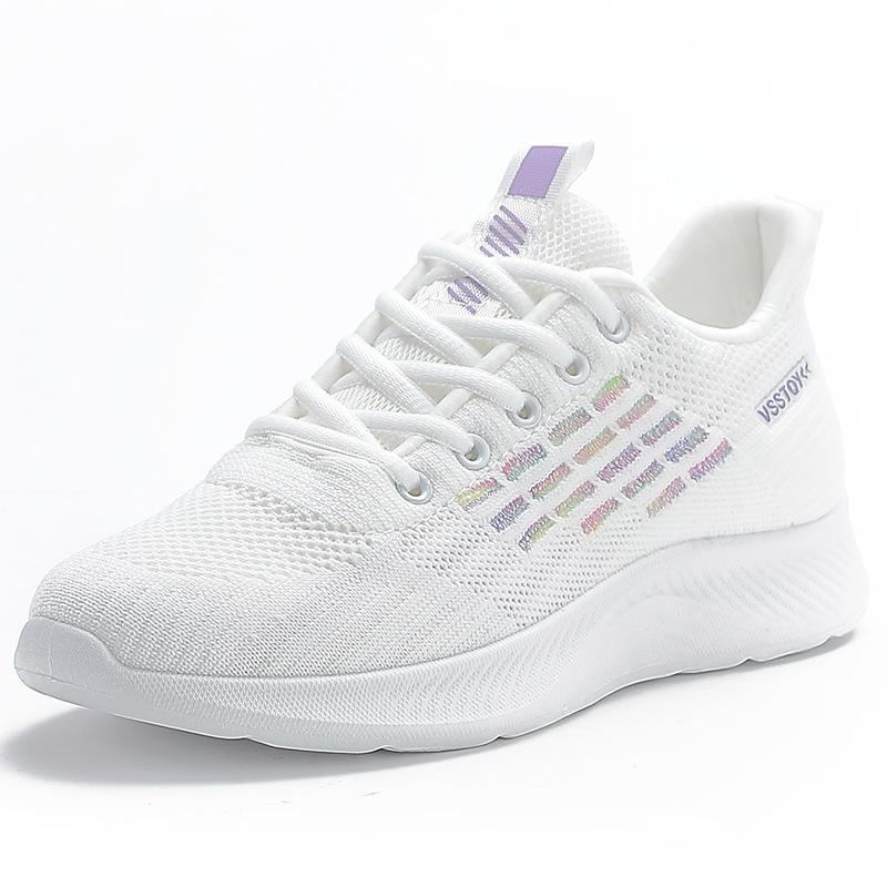 Flying woven women's shoes 2026 spring new casual shoes soft sole lightweight running shoes travel shoes breathable sports comfortable shoes