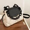 Tote Bag 2022 Hit Winter PU Leather Padded Quilted  Women's Designer Handbag Luxury Brand Chain Shoulder Crossbody Bags