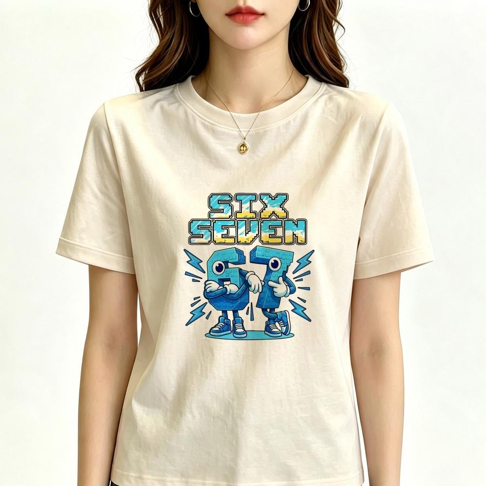 Six Seven shirt femme korean fashion scene Psychedelic cutecore t shirt emo alternative Unisexga goth korean fashion