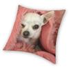 Персонализированная наволочка на квадратную подушку «Чихуахуа» Домашняя декоративная подушка с питомцем Собака Подушки Декоративная подушка для автомобиля Двусторонняя печать