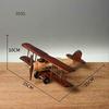Retro Aircraft Handicraf Wooden Airplane Model,Vintage Biplane Model Desktop Decoration Photo Props 