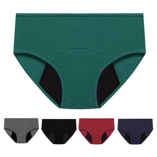 Хлопковые трусики-хипстеры для женщин, мягкие, с полной посадкой, со средней посадкой, менструальное белье для обильных выделений, непротекаемые, менструальные трусы