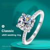 D VVS1 1-3ct Круглое кольцо с муассанитом 18K Белое золотое серебро 925 пробы с бриллиантами GRA Обручальные кольца для женщин