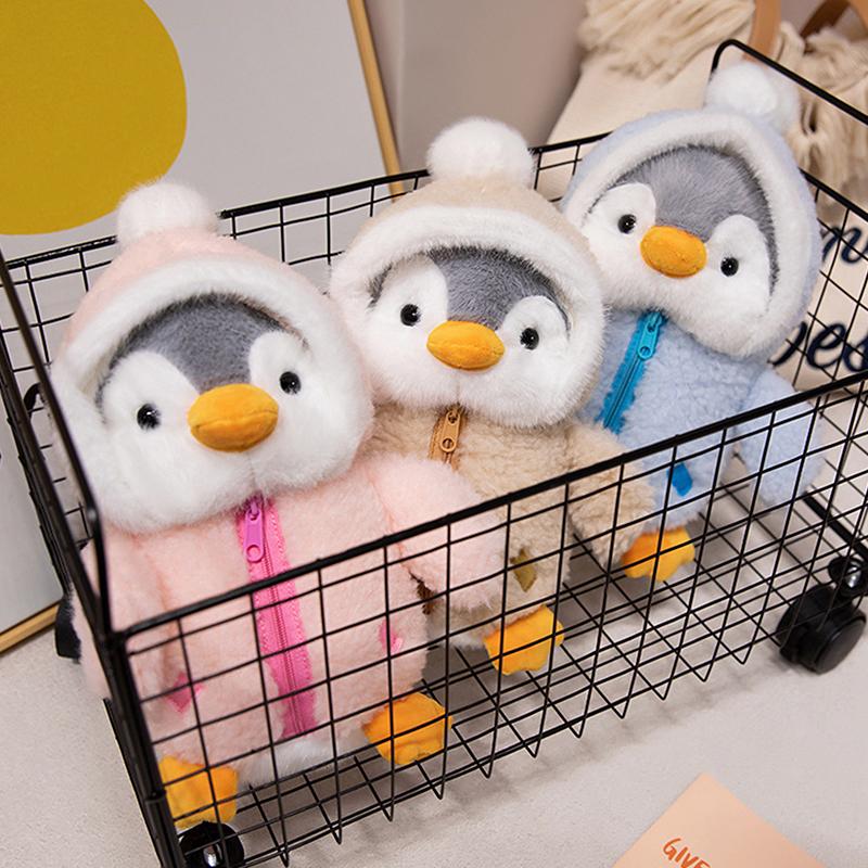 Милая плюшевая игрушка пингвин, утешающая кукла для сна, пушистый пингвин в одежде, шапках, подушках в виде животных, подарок на день рождения