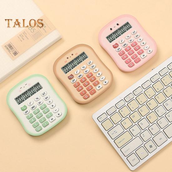 Портативный калькулятор 12-значный большой ЖК-дисплей Большие кнопки, легко нажимаемые, питание от батареи, цветной