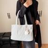 2025 осень и зима новая модная вместительная простая сумка-тоут универсальная легкая трендовая подмышечная хлопковая сумка на плечо