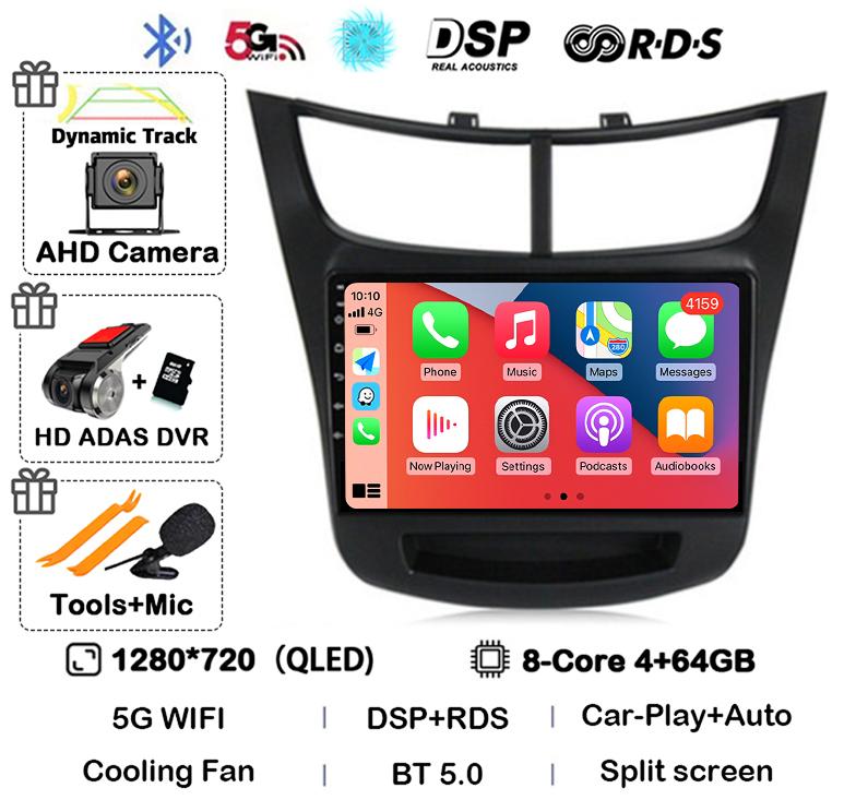 Android 14 Carplay Auto Car Radio For Chevrolet Sail Aveo 2015 2016 2017-2019 Multimedia Stereo Player GPS Navigation 4G WFI DSP