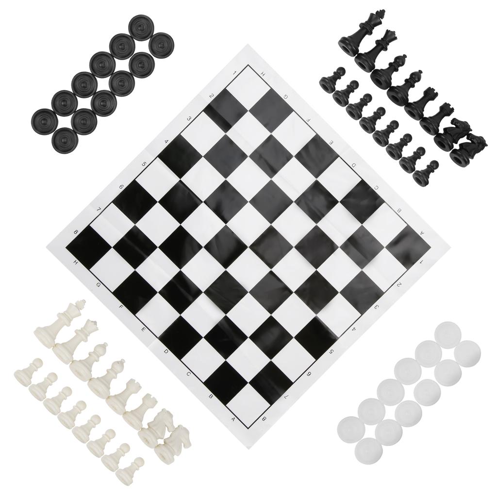 2 in 1 Travel Board Games Set Portable Chess and Checkers Set for Kids and Adults