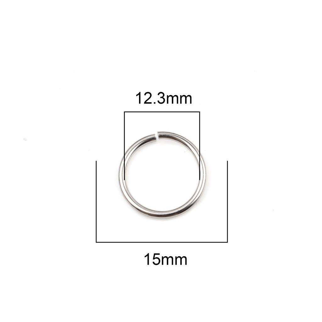 100pcs 0.5mm-1.8mm-4mm-16mm Stainless Steel Open Jump Rings Findings Round Silver Color DIY Making Keychain Necklace Jewelry