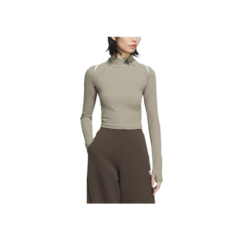 Adidas Future Style Pre Series Топ с длинным рукавом Спортивный повседневный пуловер Женские топы Earth-Brown JM2451