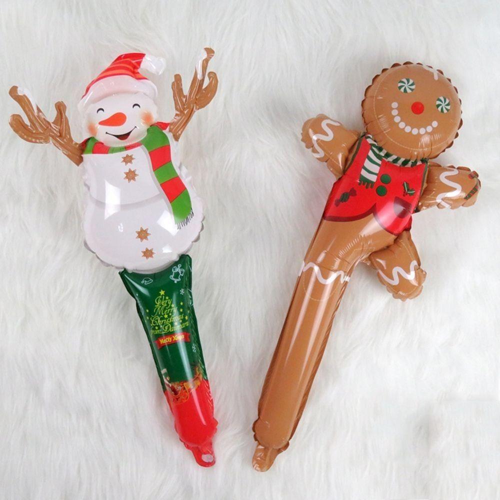 Holding Balloon Cane Candy Christmas Decoration Christmas Ornaments Foil Balloons Inflatable Stick