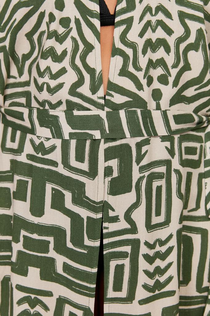 Women's Style Plus Size Beige Kimono & Kaftan with Tassel Hem