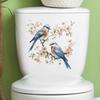 Waterproof Toilet Stickers Bird Flower Pattern Vibrant Color Easy To Apply Long-lasting Adhesion Wall