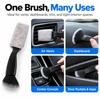 2-in-1 Car Interior Cleaning Brush with Soft Bristles and Microfiber Head