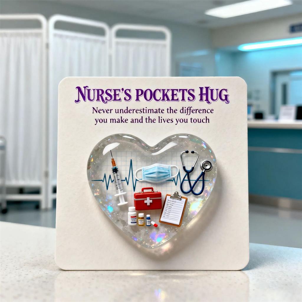 Personalised Transparent Heart Heartwarming Customizable Hug Card Acrylic Materials for Nurses Appreciation