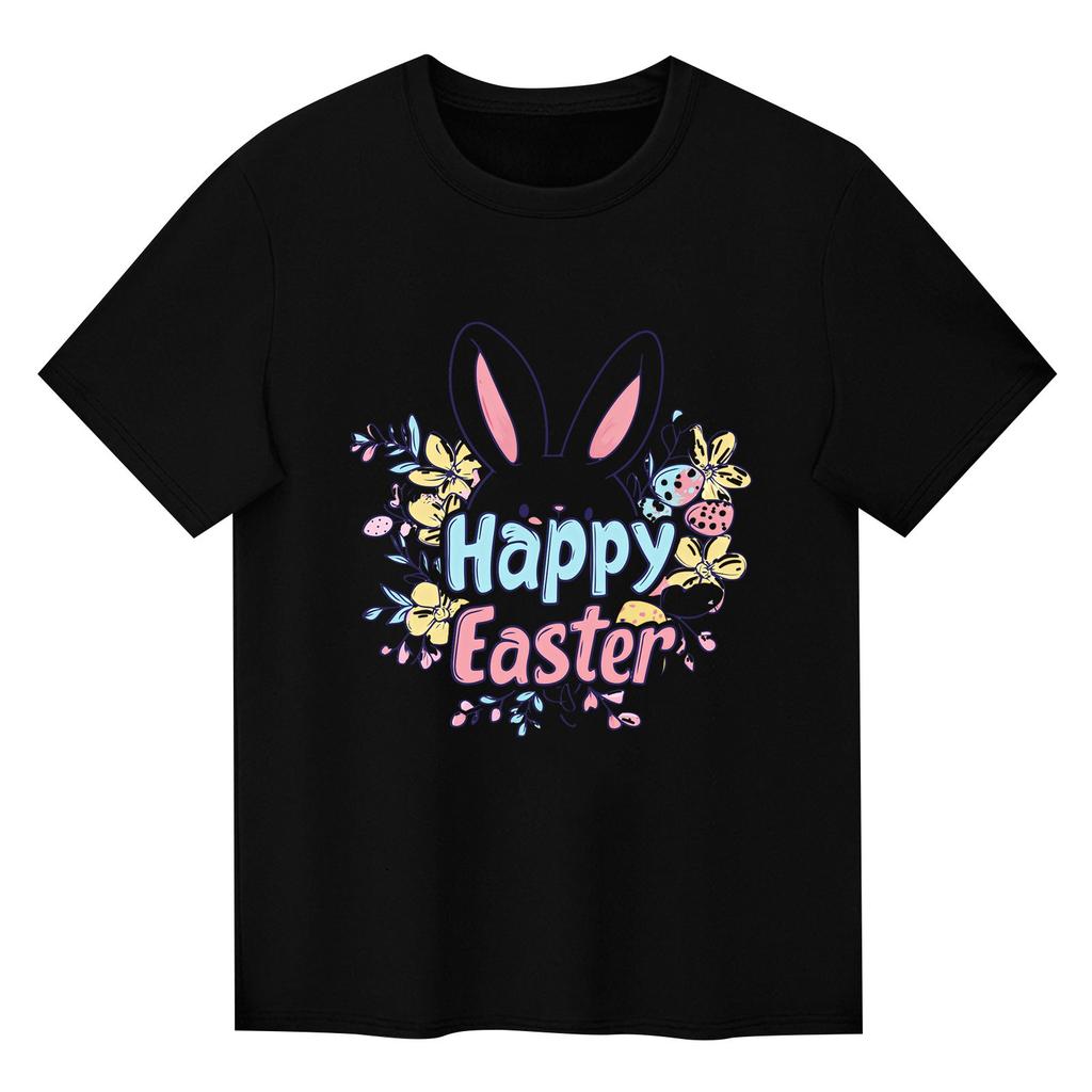 Children's Printed Short Sleeved Round Neck Casual Comfortable Loose Lightweight Top