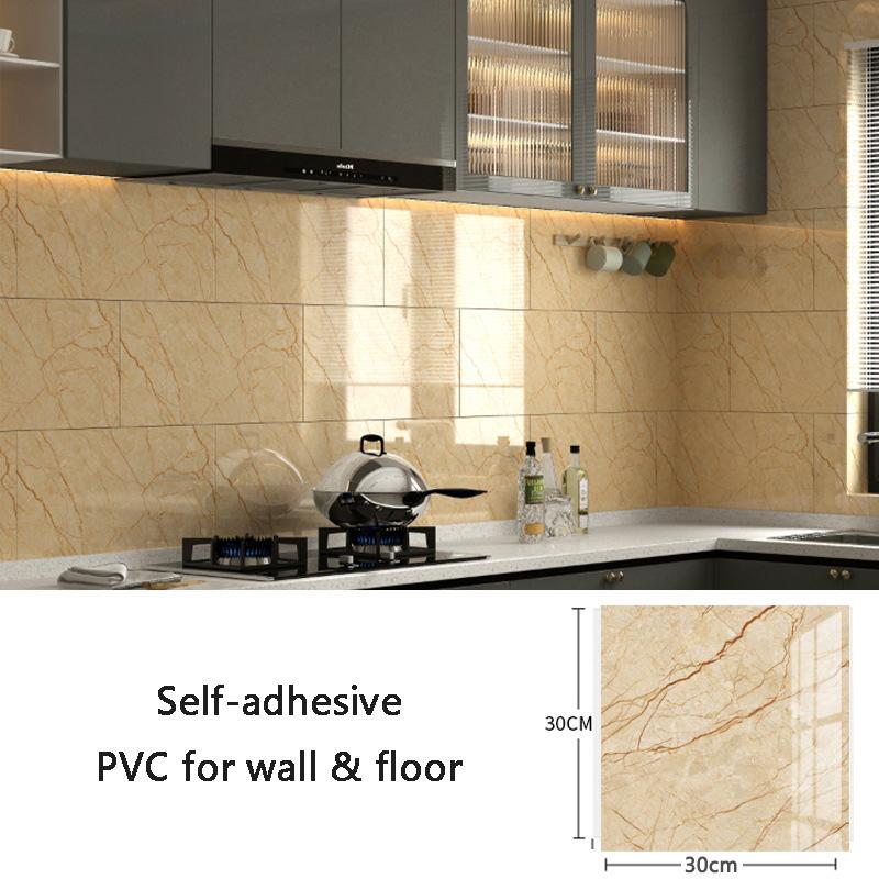 Self-adhesive Imitation Marble Wall Stickers 30x30cm PVC Floor Stickers Waterproof Bathroom Living Room Kitchen Decoration Decal