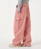 UNKNOWN PLANET Chin Pleated Wide String Cargo Cotton Pants Pink
