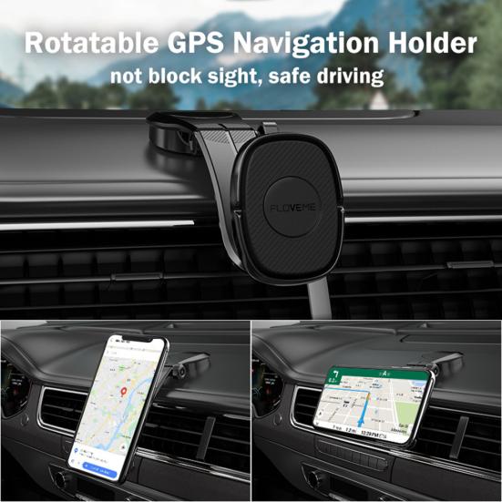 Магнитный автомобильный держатель для телефона/GPS с вращением на 360 градусов, изогнутая подставка