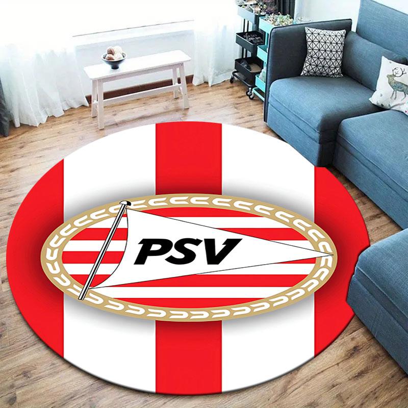 PSV Eindhoven Round Area Rug,Carpet Rug for Living Room Bedroom Sofa Playroom Decor,Non-slip Floor Mat