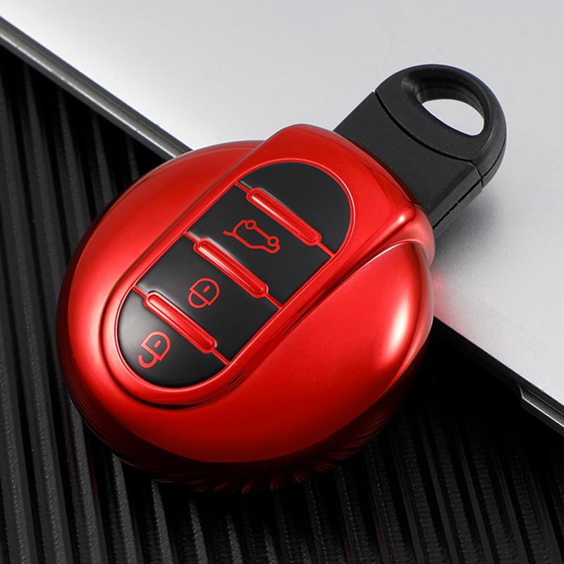 TPU Car Key Case Cover Remote Fob for BMW MINI COOPER JCW S ONE CLUBMAN F54 F55 F56 F57 F60 COUNTRYMAN Holder Shell Keychain