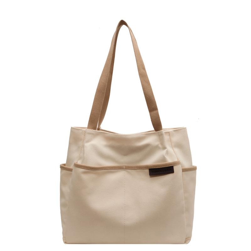 Большая вместительная холщовая сумка-тоут, женская сумка, студенческая сумка через плечо для студентов колледжа